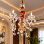 Lustre en cristal coloré
